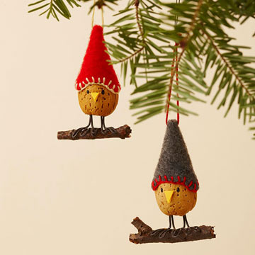 Almond Bird Ornaments